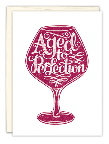 Aged To Perfection Wine Birthday Card