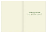 Biely & Shoaf Little Deer Birthday Card—recycled paper, gold foil accents, message on right side.
