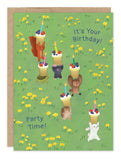 Biely & Shoaf’s Cupcake Parade Birthday Card features five animals with cupcakes—fun for any cheerful birthday!.