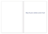 Open Biely & Shoaf Little Mice Birthday Card: “May all your wishes come true!” in blue; blank inside; FSC paper.