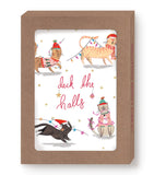 Four festive cats with lights and “deck the halls” on Biely & Shoaf’s FSC-certified Cats Deck The Halls Boxed Set.