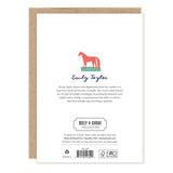 Back of a Biely & Shoaf Teacup Beautiful Birthday Card with artist bio, printed on FSC-certified recycled paper.