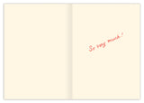 Quilt Thank You Card by Biely & Shoaf: an open card with So very much! in red, slanted text on the right.