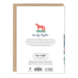 Back of card features floral bundles, gold foil accents, and artist text above Biely & Shoaf publisher info.