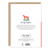 Back of Westie Dog Rainbow Cake Birthday Card, Biely & Shoaf, artist info and publisher details included.