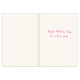 The Gems Mother's Day Card by Biely & Shoaf features an open design with blank white pages. The right page has pink cursive text: "Happy Mothers Day to a true gem," while the left page is blank for your own message.