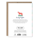 The back of this Ribbon Best Mom Award Mother's Day card features the Biely & Shoaf logo, a short artist bio, and publishing details on FSC-certified recycled paper.