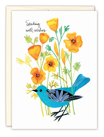 Yellow Poppies Get Well Card