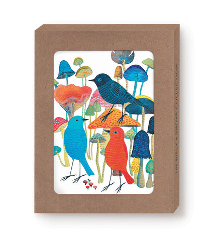 Birds & Mushrooms Boxed Notecard - Box Of 10