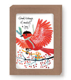 Red Bird Good Tidings cards by Biely & Shoaf spread holiday cheer with a festive red bird and FSC-certified paper!.