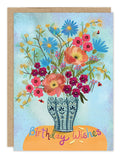 The Biely & Shoaf Rainbow Bouquet Birthday Card features a blue vase and "Birthday Wishes" in rainbow script.