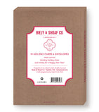 Brown box, red/white label, Biely & Shoaf Aurora Magical Christmas card set: 10 gold foil cards & envelopes.