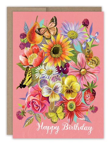 Peach Bouquet Birthday Card
