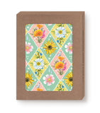 Biely & Shoaf Diamond Pattern Notecard Set: brown box, floral butterflies, on sustainable FSC paper.