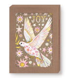 The Vintage Dove Holiday Card Set by Biely & Shoaf features a dove with sun, stars, and JOY—ideal for festive greetings.
