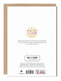 Back of Vintage Dove Holiday Card by Biely & Shoaf with logo, art details, and copyright—printed on recycled paper.
