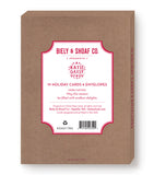 Brown box of Biely & Shoaf Holiday Wishes Book Stack cards and envelopes with a festive red and white label.