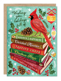 Sending warmth & cheer with the Holiday Wishes Book Stack card by Biely & Shoaf—perfect for a magical Christmas!.