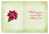 A Biely & Shoaf card: red poinsettia left, “Merry & Bright” text right. Perfect for Christmas greetings!.