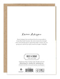 Back features Biely & Shoaf info and logo. Woodland Gift Exchange cards printed on recycled paper.