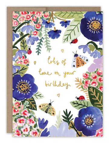 Bugs & Flowers Birthday Card