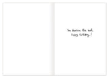 An open Biely & Shoaf King For A Day Tiger Birthday Card with handwritten text on the right: You deserve the best. Happy Birthday! The left side is blank. Features elegant gold foil accents for a special touch.