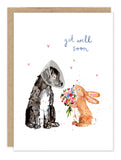 Biely & Shoaf's Dog & Bunny Get Well Card—an adorable way to wish loved ones a speedy recovery.