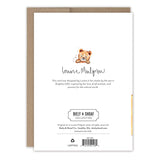 The back of this Lions Father's Day Card from Biely & Shoaf features a lion illustration, the artist’s signature, and publishing info. Includes a brown envelope and is proudly printed in the USA.