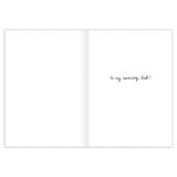 An open Biely & Shoaf Lions Father's Day Card with blank white pages features handwritten text on the right: "To my amazing dad!" Perfect for Father's Day and printed in the USA.