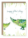 The Biely & Shoaf Snappy Father's Day Card features two green crocodiles facing each other with "Snappy fathers day" above and leafy borders—an ideal best dad card for Father’s Day.