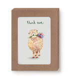 Biely & Shoaf’s Thank Ewe Notecard Set: boxed, sustainable cards with a sheep, flowers, and “thank ewe” above.