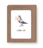 The Pigeon A Little Note Notecard Set by Biely & Shoaf features a bird with a letter, evoking the charm of classic notecards crafted from FSC paper.