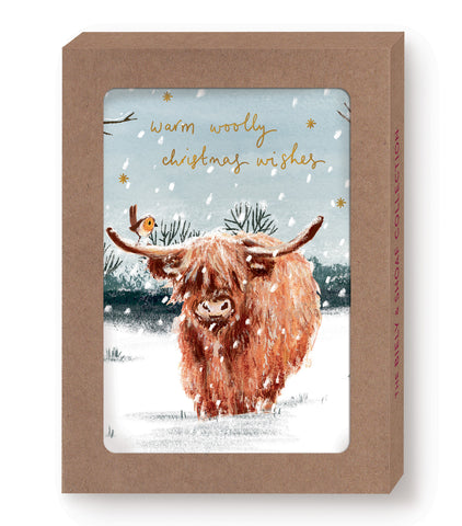 Highland Cow Woolly Wishes Boxed Holiday