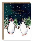 Penguins Merry Christmas To You Both Holiday Card