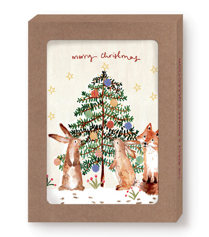 Bunnies & Fox Christmas Tree Boxed Holiday
