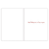The Biely & Shoaf Red Sky Cozy Christmas Boxed Holiday Cards feature mostly blank white pages and "Happy Holidays from our home to yours" in red on the right, printed on FSC-certified recycled paper.
