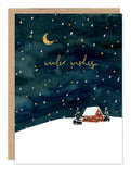 A snowy cabin scene—Winter Wishes Holiday Card Set by Biely & Shoaf is perfect for sending warm holiday greetings.