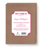 Biely & Shoaf Polar Bear & Bird Merry Christmas card set with envelopes, red label, handwritten-style front.