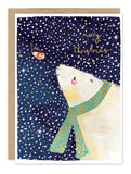 Polar Bear & Bird Merry Christmas cards by Biely & Shoaf—festive set on recycled paper.