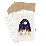 Biely & Shoaf Reindeer Magical Christmas Holiday Card Set—two reindeer in snow, recycled paper, festive and eco-friendly.