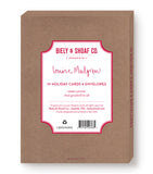 Biely & Shoaf Peace On Earth Snowy Scene Holiday Card Set: 10 holiday cards & envelopes in a brown box.