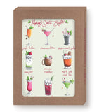 Set of 9 festive cocktail cards on recycled paper. "Making Spirits Bright" by Biely & Shoaf.