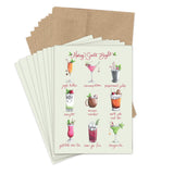 Biely & Shoaf’s Making Spirits Bright card set features festive cocktail art and names, with recycled paper envelopes.
