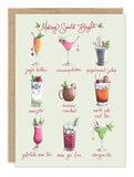 Making Spirits Bright" Cocktail Holiday Card Set by Biely & Shoaf, festive cocktails on recycled paper.
