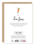 Back features a cocktail, brand info & eco details on this recycled Biely & Shoaf "Making Spirits Bright" card set.