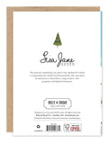 Snowy Landscape Holiday Card Set back with a tree, Biely & Shoaf details, and Lisa Jane Smith on recycled paper.