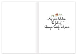 Biely & Shoaf Snowy Landscape Holiday Card: features a house, trees, and wishes for holiday blessings, beauty & peace.