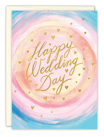Watercolor Happy Wedding Day Card