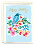 Blue Hummingbird Birthday Card