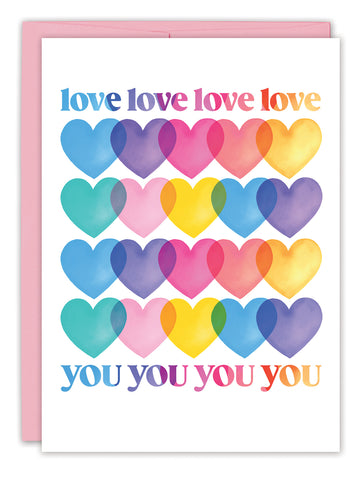 Rainbow Hearts Valentine's Day Card